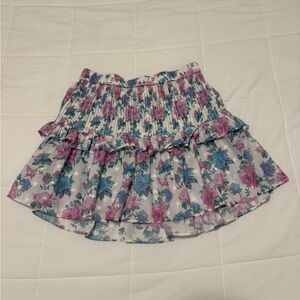 LoveShackFancy Floral Mini Skirt